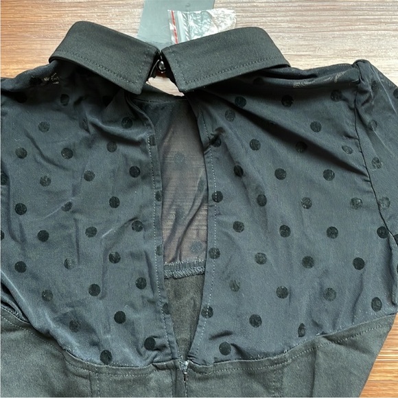 Collectif Wednesday Wiggle Pencil Midi Mesh Polka Dot - Picture 8 of 9